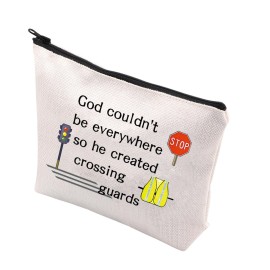 VAMSII Crossing Guard Gifts Lollipop lady Makeup Bag God Couldnt be Everywhere He Created Crossing Guards Zip Bag (Crossing guards)