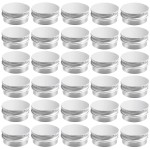 30 Pack 0.5 oz Aluminum Tin Jar with Screw Lid 15 ml Round Refillable Containers