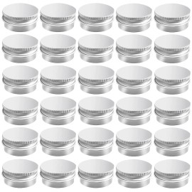 30 Pack 0.5 oz Aluminum Tin Jar with Screw Lid 15 ml Round Refillable Containers