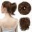 SARLA Messy Hair Bun Hair Pieces Curly Synthetic Updo Fake Scrunchies Ponytail Extension for Women Dark Brown/Golden Blonde 1PCS