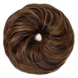 SARLA Messy Hair Bun Hair Pieces Curly Synthetic Updo Fake Scrunchies Ponytail Extension for Women Dark Brown/Golden Blonde 1PCS SARLA Messy Hair Bun Hair Pieces Curly Synthetic Updo Fake Scrunchies Ponytail Extension for Women Dark Brown/Golden Blonde 1PCS