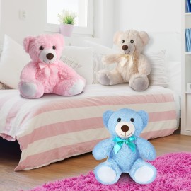 Civaner 4 Pack 14 Inches Bear Plush Stuffed Animals Cute Soft Bears Gifts Bulk for Girls Boys Girlfriend(Pink, Blue, White, Purple)