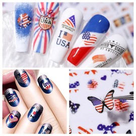 WOKOTO 16 Sheets 4th Of July Stickers For Women Nails Independence Day Nail Art Stickers US American Flag Nail Stickers Decals For Nail Art Self Adhesive Sticker Nails Fourth July Nail Design Stickers WOKOTO 16 Sheets 4th Of July Stickers For Women Nails Independence Day Nail Art Stickers US American Flag Nail Stickers Decals For Nail Art Self Adhesive Sticker Nails Fourth July Nail Design Stickers