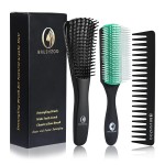 BRUSHZOO Hair Brush for Curly Hair, Detangler Brush for Natural 3/4abc Hair Easier and Faster Detangling for Women, Men & Kids, Green