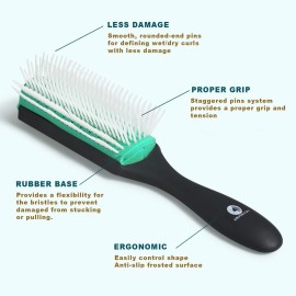 BRUSHZOO Hair Brush for Curly Hair, Detangler Brush for Natural 3/4abc Hair Easier and Faster Detangling for Women, Men & Kids, Green BRUSHZOO Hair Brush for Curly Hair, Detangler Brush for Natural 3/4abc Hair Easier and Faster Detangling for Women, Men & Kids, Green