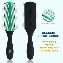 BRUSHZOO Hair Brush for Curly Hair, Detangler Brush for Natural 3/4abc Hair Easier and Faster Detangling for Women, Men & Kids, Green BRUSHZOO Hair Brush for Curly Hair, Detangler Brush for Natural 3/4abc Hair Easier and Faster Detangling for Women, Men & Kids, Green