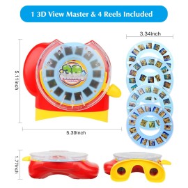 3D View Toy for Kids, Classic Discovery Animal Dinosaur Viewer Set Viewfinder with 4 Reels (Navy)