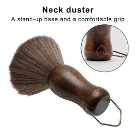 Barber Neck Duster Brush Wood Handle with Hook for Hair Cutting (Neck brush+Gold brush) Barber Neck Duster Brush Wood Handle with Hook for Hair Cutting (Neck brush+Gold brush)