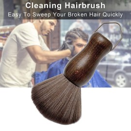 Barber Neck Duster Brush Wood Handle with Hook for Hair Cutting (Neck brush+Gold brush) Barber Neck Duster Brush Wood Handle with Hook for Hair Cutting (Neck brush+Gold brush)