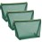 besharppin 3pcs Mesh Cosmetic Bags, Nylon Makeup Pouches with Leather Pull and Golden Zipper for Purse Diaper Bag (Emerald Green)
