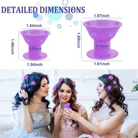 JULBEAR Hair Rollers, 60 Pcs Purple Silicone Curlers Including 30pcs Large 30pcs Small Overnight Heatless Curling Rod Headband with 2 Combs for Women Girls\' Long and Short Hair