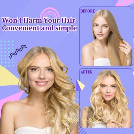 JULBEAR Hair Rollers, 60 Pcs Purple Silicone Curlers Including 30pcs Large 30pcs Small Overnight Heatless Curling Rod Headband with 2 Combs for Women Girls\' Long and Short Hair