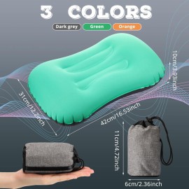 Yulejo 3 Pcs Inflatable Camping Travel Pillow Ultralight Portable Backpacking Pillow for Neck Lumbar Support Camp Hiking Sleeping, 3 Colors