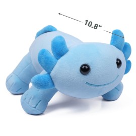 DYBFONO Axolotl Plush Toy, 10.8 Soft Cute Axolotl Stuffed Cotton Plush Pillow Kawaii Salamander Animal for Boys Girls Kids Gift (Blue)