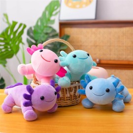 DYBFONO Axolotl Plush Toy, 10.8 Soft Cute Axolotl Stuffed Cotton Plush Pillow Kawaii Salamander Animal for Boys Girls Kids Gift (Blue)