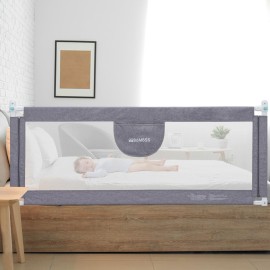 MBQMBSS 73 Bed Rails for Toddlers, Universal Bed Rails for Toddlers, Adjustable Baby BedRail Guard for Queen King Twin Full Size Mattress, Extra Tall Bed Sides Rails with Double Safety Lock