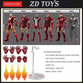 4KIDS.HOME ZDTOYS 10th Anniversary 7 Inches Deluxe Collector Iron Man Action Figures (MK6)