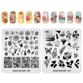 KADS 10 Pcs Nail Stamping Plates Nail Art Templates DIY Tool Heart Rabbit Flower Ice Cream Paraglider