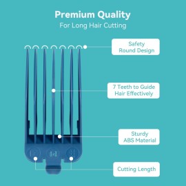 Clipper Guards Set 10 12 14 16 18 20 Fits for Most Wahl Clippers and Babyliss FX870, Color Coded with Organizer - Size 1.25, 1.5, 1.75, 2, 2.25 & 2.5