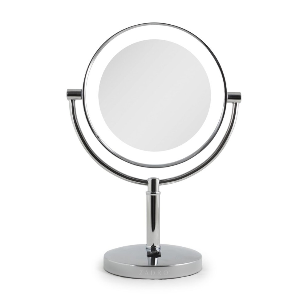 Zadro Laguna 11 LED Lighted Makeup Mirror with Magnification (Large | 15 x 11 | 5X/1X, Chrome)