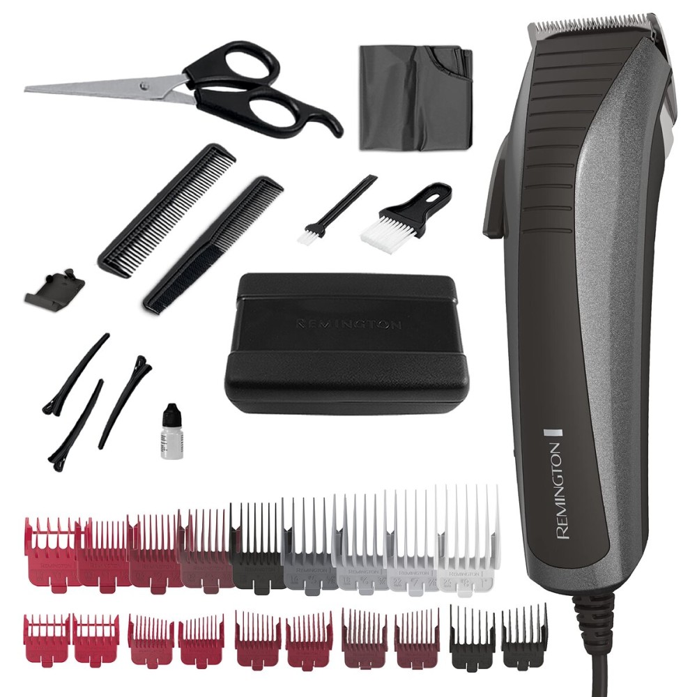 Remington Easy Fade Haircut Kit, Hair Clippers for Men, Tapered and Standard Fixed Combs, Travel Case Included, Black Remington Easy Fade Haircut Kit, Hair Clippers for Men, Tapered and Standard Fixed Combs, Travel Case Included, Black