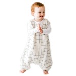 Tealbee Dreamsuit: Toddler Sleep Sack with Feet 3T-4T - 0.8 TOG Lightweight Baby Wearable Blanket for Walkers - Rayon made from Bamboo, Organic Cotton Sleeping Bag - Checkered