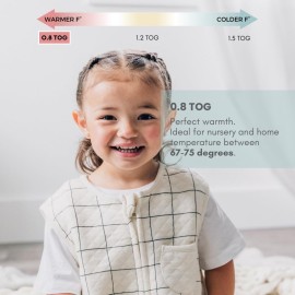 Tealbee Dreamsuit: Toddler Sleep Sack with Feet 3T-4T - 0.8 TOG Lightweight Baby Wearable Blanket for Walkers - Rayon made from Bamboo, Organic Cotton Sleeping Bag - Checkered