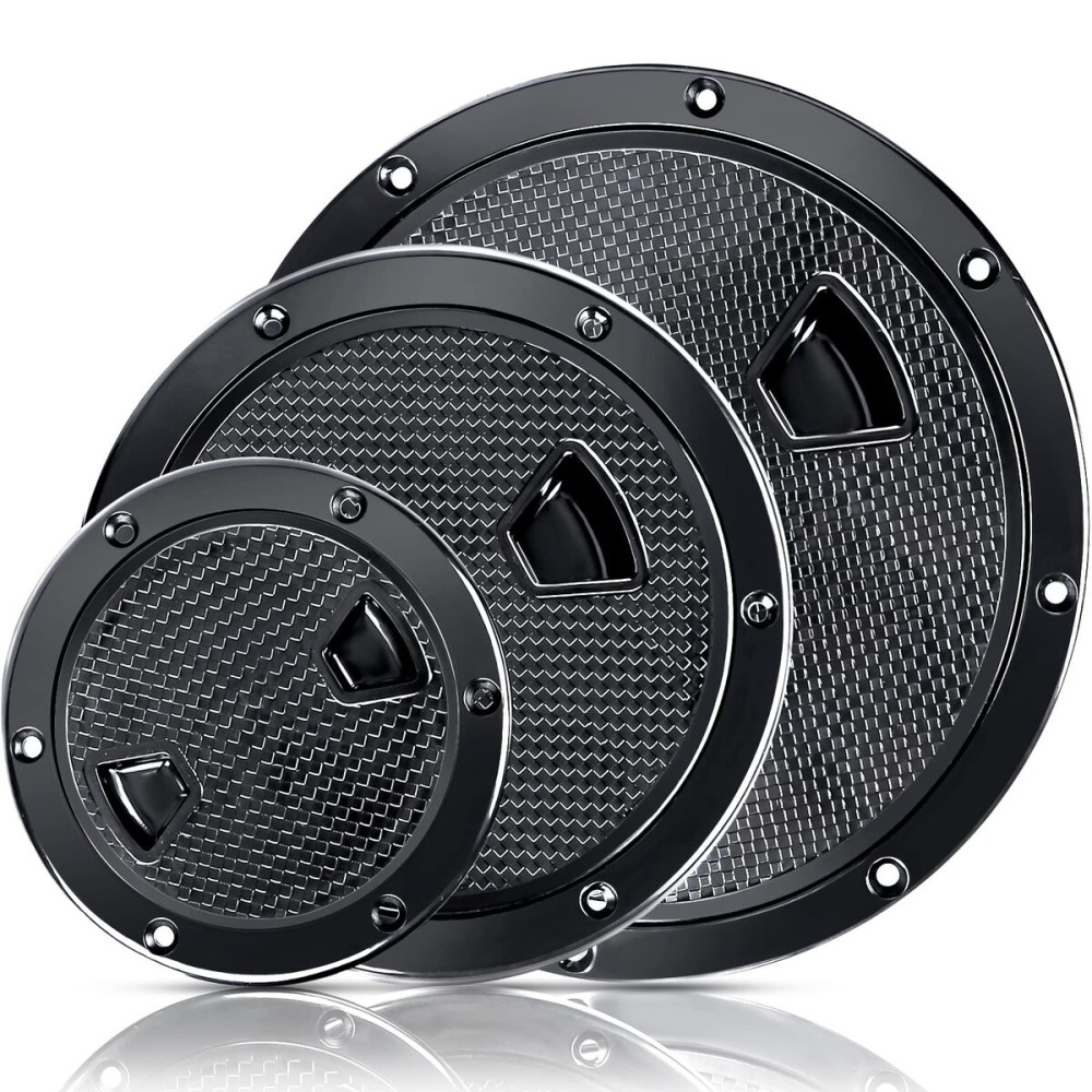 Smartmarine Marine Access Hatch Black Round Non Slip Boat Inspection Hatch 8 inch(4 6 8)