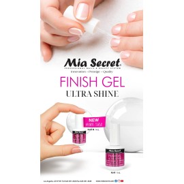 Mia Secret Finish gel MINI top coat for gel or acrylic nails - ULTRA SHINE Finish Gel - High gloss top coat for artificial nails (3-PACK)