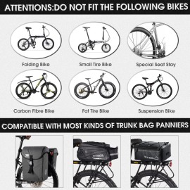 HONGYEA Bike Cargo Rack 220 Lbs Load Bike Rack Full Quick Release Universal Adjustable, Aluminum Alloy Waterproof Bike Luggage Rear Rack, Bicycle Rear Rack for MTB, Ebikes, Road Bike