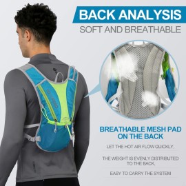 Hydration Pack BackpackIX INOXTO Running Hydration Vest with 1.5L ( 50 oz) Water Bladder for Men WomenLightweight Water Backpack for Hiking Cycling Climbing Camping (Light Blue)