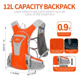 IX INOXTO Hydration Pack Backpack, Lightweight Water Backpack with 2L Hydration Bladder Daypack for Men Women,Running Hydration Vest for Trail Running Hiking Cycling Race Climbing (Light Orange) IX INOXTO Hydration Pack Backpack, Lightweight Water Backpack with 2L Hydration Bladder Daypack for Men Women,Running Hydration Vest for Trail Running Hiking Cycling Race Climbing (Light Orange)
