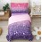 URBONUR 4-Piece Toddler Bedding Set for Girls, Pink/Purple, Includes Comforter, Flat Sheet, Fitted Sheet, Reversible Pillowcase