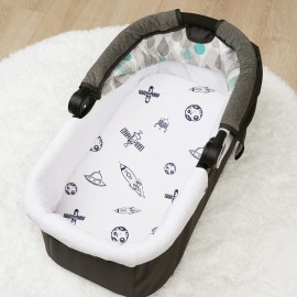 PHF Soft Bassinet Sheet Set, 2 Pack Silky Comfy Breathable Cradle Sheets for Baby Boys Girls, Univeral Fit for Most Cradle and Bassinet Mattress, Space