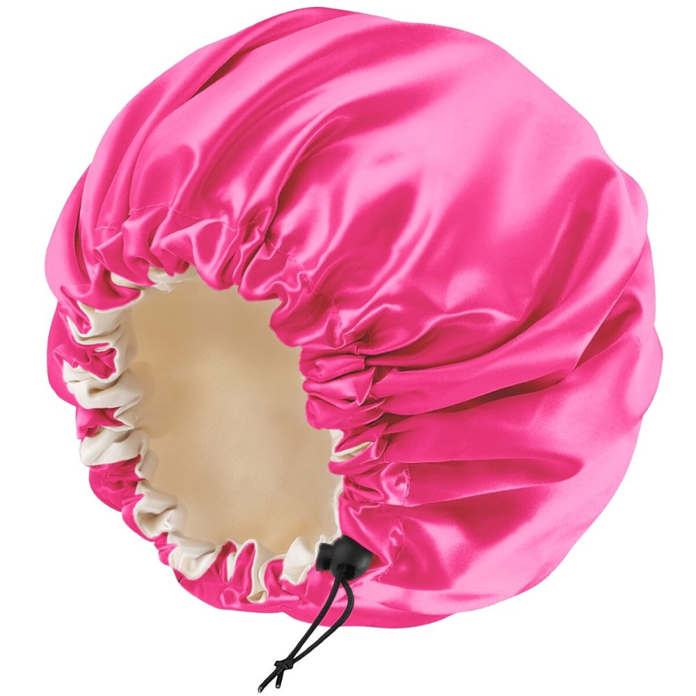 Satin Silk Bonnet for Curly Hair Bonnet Braid Bonnet for Sleeping Bonnets for Women Large Double-Layer Adjustable
