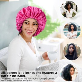 Satin Silk Bonnet for Curly Hair Bonnet Braid Bonnet for Sleeping Bonnets for Women Large Double-Layer Adjustable