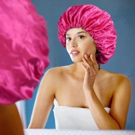 Satin Silk Bonnet for Curly Hair Bonnet Braid Bonnet for Sleeping Bonnets for Women Large Double-Layer Adjustable