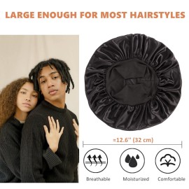 2 PCS Bonnet for Men,Silk Hair Bonnet for Sleeping Women,Matching Bonnets and Durag Set 2 PCS Bonnet for Men,Silk Hair Bonnet for Sleeping Women,Matching Bonnets and Durag Set