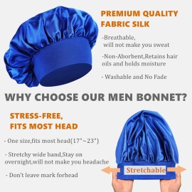 2 PCS Bonnet for Men,Silk Hair Bonnet for Sleeping Women,Matching Bonnets and Durag Set 2 PCS Bonnet for Men,Silk Hair Bonnet for Sleeping Women,Matching Bonnets and Durag Set
