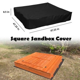 StorMaster Square 4x4 Sandbox Cover for 47x47in Kids Large Wooden Sand Box Waterproof Sandpit Pool Cover with Drawstring