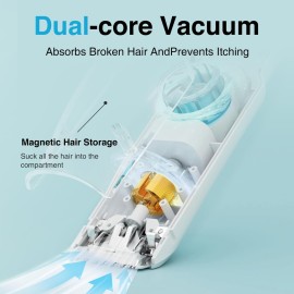 LUSN Baby Hair Clippers with Vacuum, Quiet Hair Trimmers for Kids, IPX7 Waterproof Rechargeable Cordless Haircut Kit for Baby Children Infant