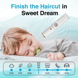 LUSN Baby Hair Clippers with Vacuum, Quiet Hair Trimmers for Kids, IPX7 Waterproof Rechargeable Cordless Haircut Kit for Baby Children Infant