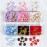 3D Flower Nail Charms, 6 Grids Colorful Flower 3D Nail Rhinestone Kit for Acrylic Nails White Black Pink Cherry Blossom Crystal Nail Art Stud with Pearls Manicure Tips DIY Nail Decorations
