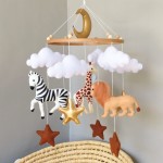Goukurlsma Safari Mobile for Crib Safari Baby Crib Mobile for Boys Girls Animal Baby Mobile for Crib Nursery Mobile for Bassinet