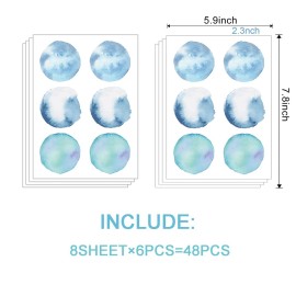 Polka Dot Wall Decals Removable Watercolor Colorful Wall Sticker for Kids Baby Girls Living Room Bedroom Playroom (Blue)