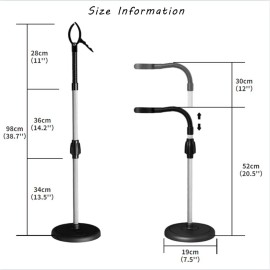 Amersis Hair Dryer Stand Holder 360 Degree Rotation Lazy Adjustable Height Hands-Free Compatible with Compact Styling Tools Blow Dryer Holder for Countertop