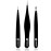 Macs Tweezers Set;- for Eyebrow Plucking, Ingrown Hair -Best for Eyebrow Hair, Facial Hair Removal,Splinter - Stainless Steel Precision Sharp- Pointy Ends Meet Perfectly - 7343BK (Black)