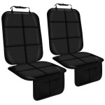 Gowhalle Car Seat Protector, Non-Slip Rubber Padded Backing Seat Protector for Child Seats, Waterproof Thickest Padding Car Seat Protector Under Baby Seat - No Imprint (Black--2pcs)