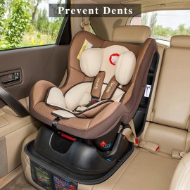 Gowhalle Car Seat Protector, Non-Slip Rubber Padded Backing Seat Protector for Child Seats, Waterproof Thickest Padding Car Seat Protector Under Baby Seat - No Imprint (Black--2pcs)