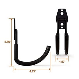 zoele Baby Stroller Hanger, 2 Pcs Black (Polyvinyl Chloride, Alloy Steel), Wall Mount, Heavy Duty Garage Tool Storage Organizer Utility Hooks, 77 lbs Weight Capacity, Stroller Holder